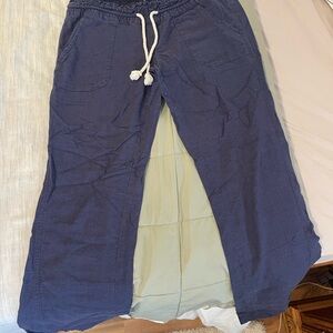 Roxy Navy Drawstring Relaxed Joggers